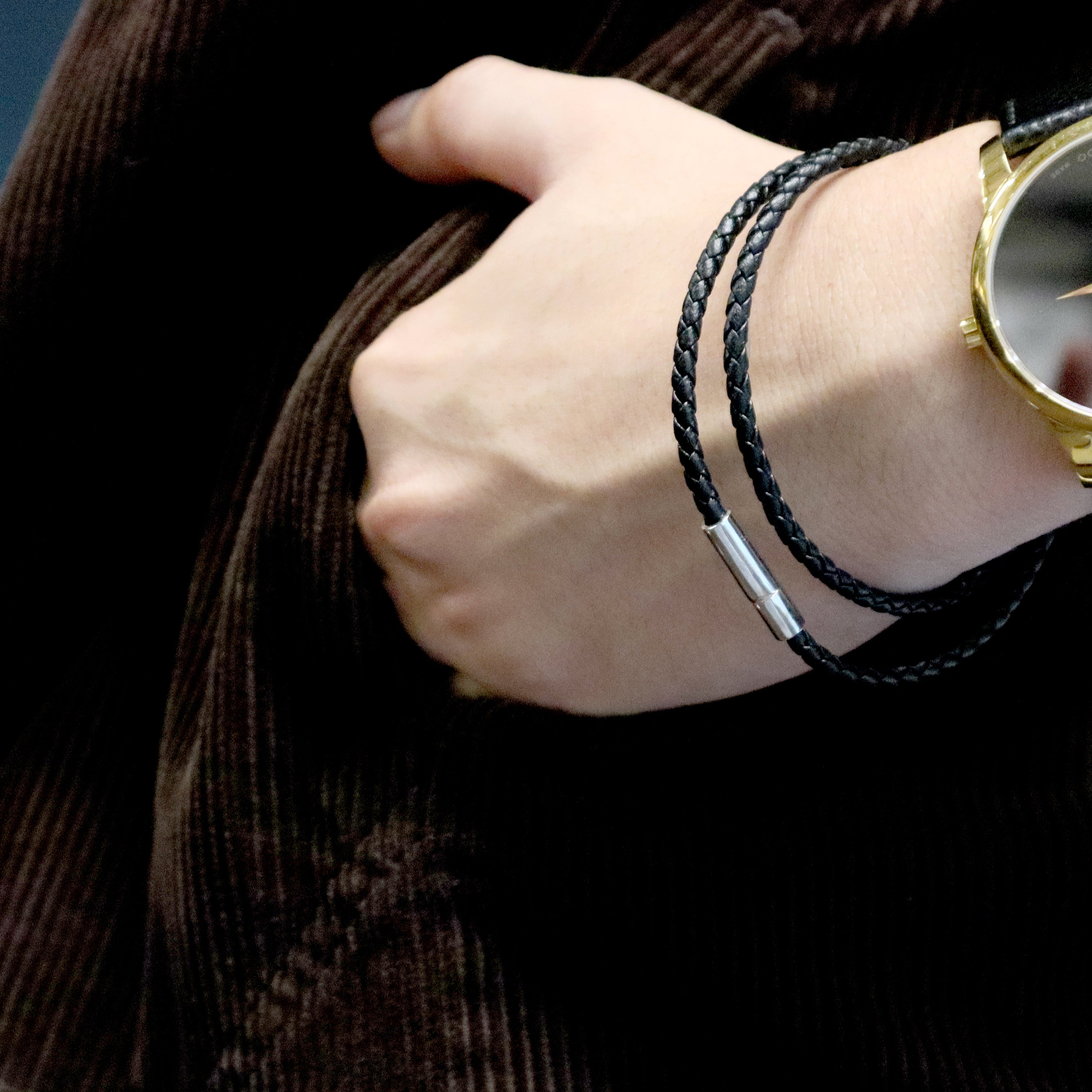 ジャンニ ダブルツアーブレスレット(ブラック)