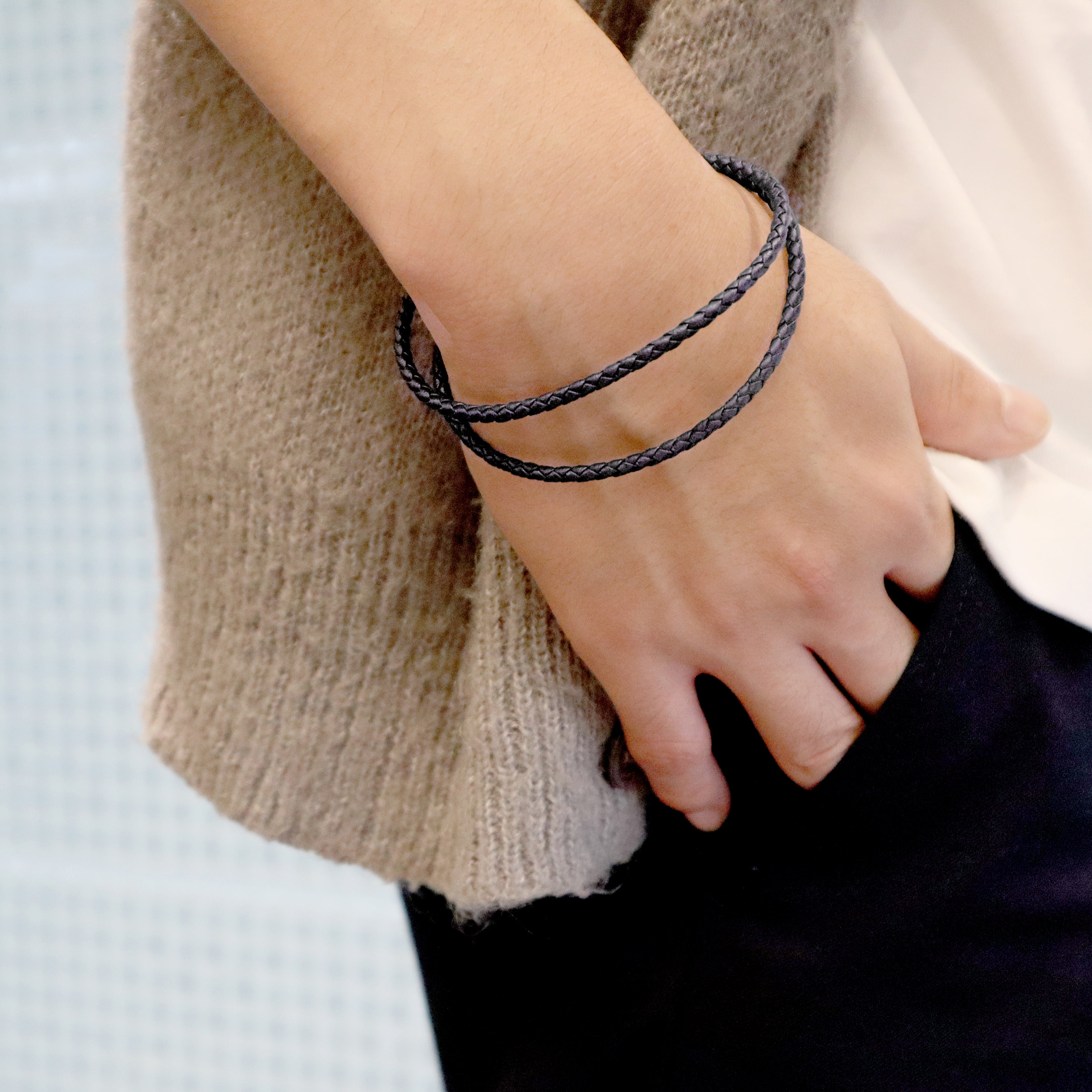 ジャンニ ダブルツアーブレスレット(ネイビーブルー)