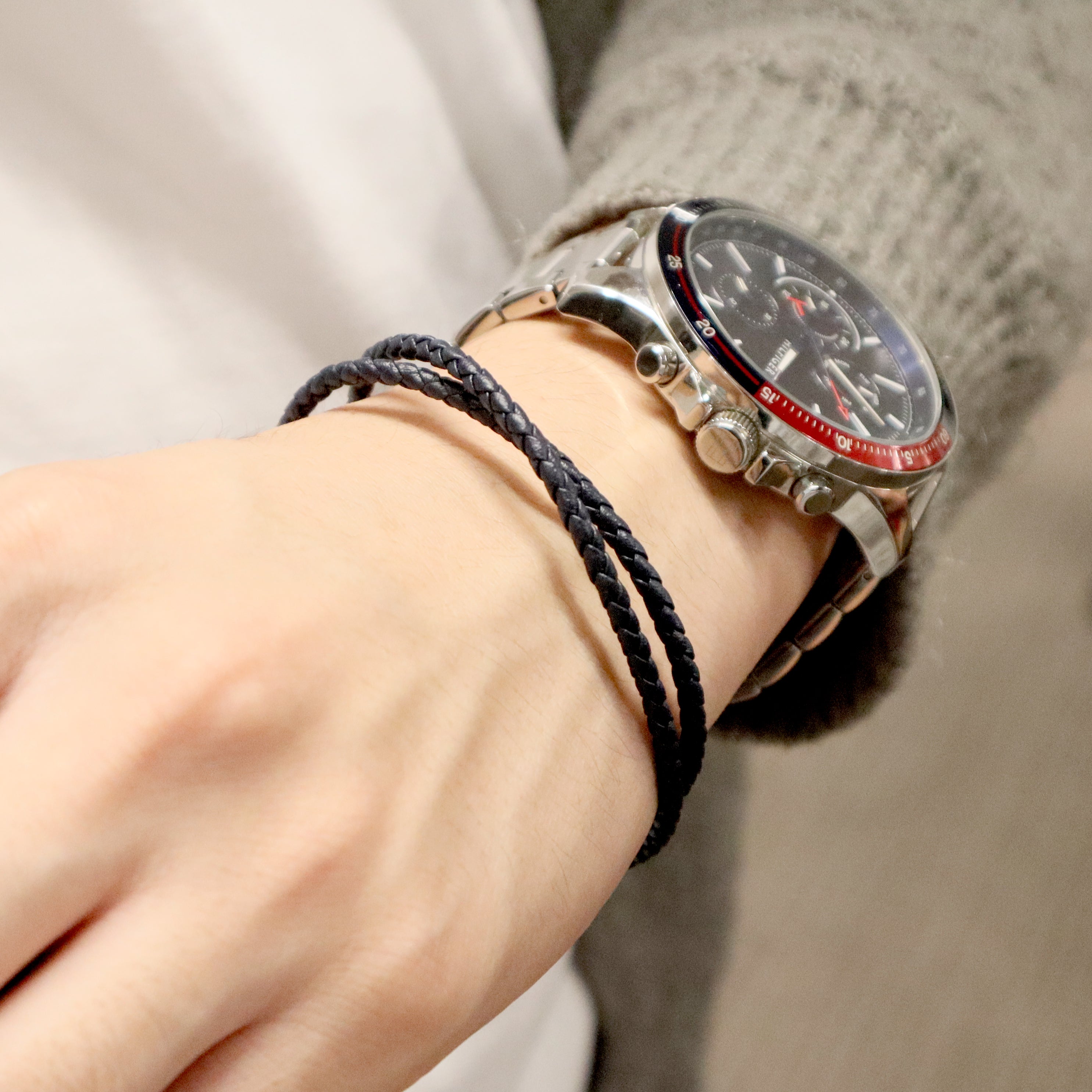 ジャンニ ダブルツアーブレスレット(ネイビーブルー)