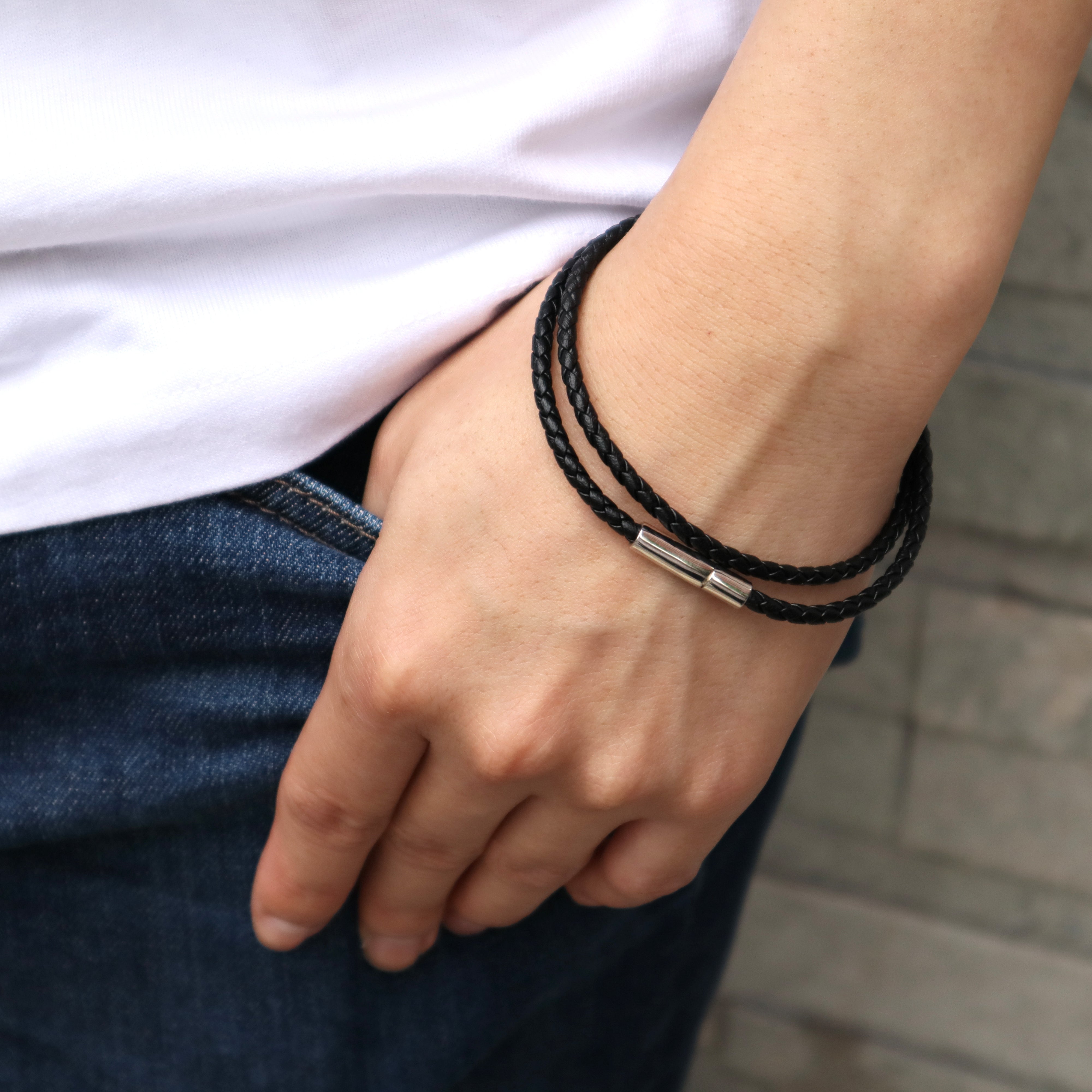 ジャンニ ダブルツアーブレスレット(ブラック)