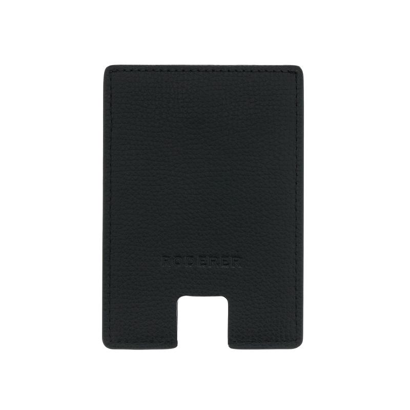 ロデレールのスマートなミニレザーカードケースブラックの裏面